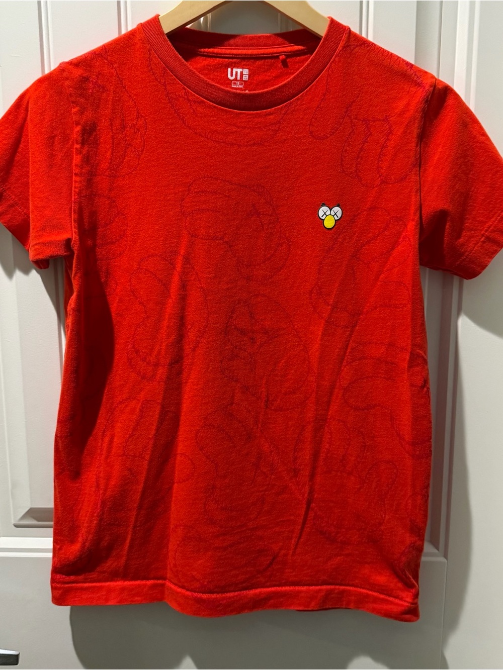 KAWS Red Kids Short Sleeve Tee with Small Character Patch